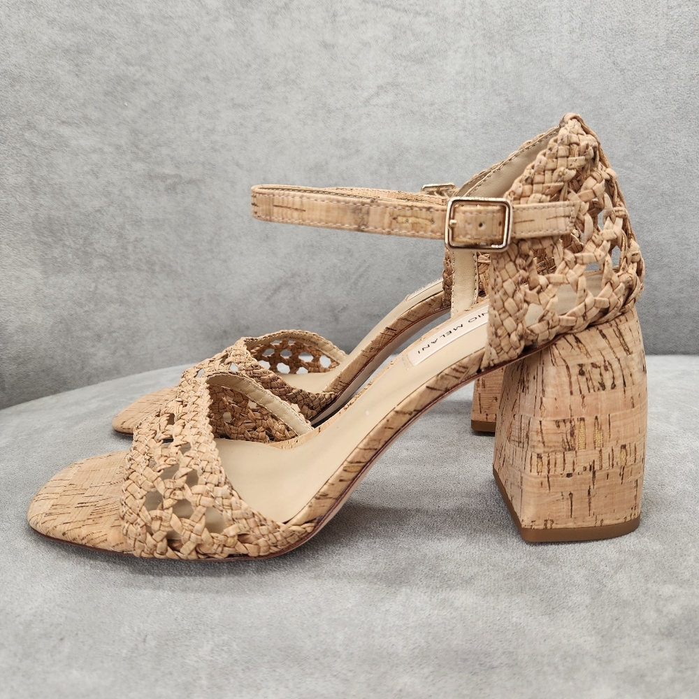 Antonio Melani Heeled Sandals 9.5 Tan Cork Woven Gretel Boho Cottagecore New$140 - Picture 8 of 16